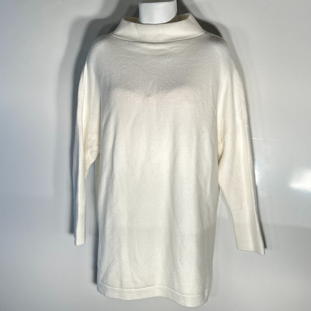 Anrabess SZXL Ivory Comfy Mockneck Sweater Academia Preppy Old $ Capsule Chic